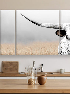 Cow triptych wall art – rustic Western split canvas photography by Debra Gail Fine Art