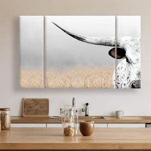 Cow triptych wall art – rustic Western split canvas photography by Debra Gail Fine Art