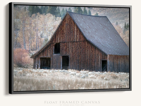 Debra Gail Fine Art Black Framed Canvas / 10x8 FARMHOUSE LANDSCAPE - RUSTIC BARN IN FIELD