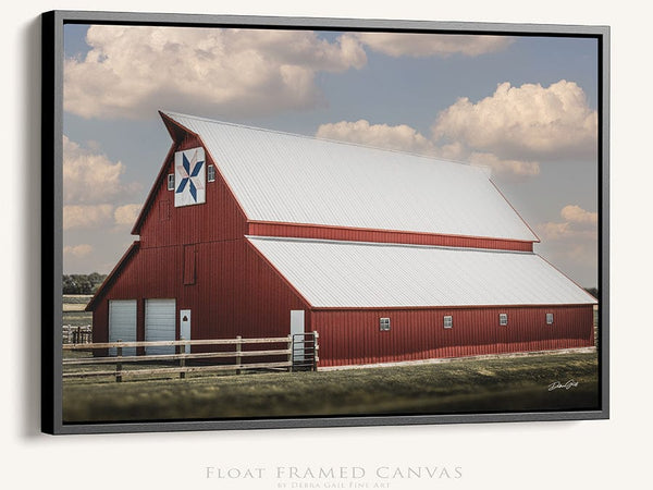 Debra Gail Fine Art Black Framed Canvas / 10x8 FARMHOUSE WALL ART - RUSTIC RED BARN LANDSCAPE PRINT