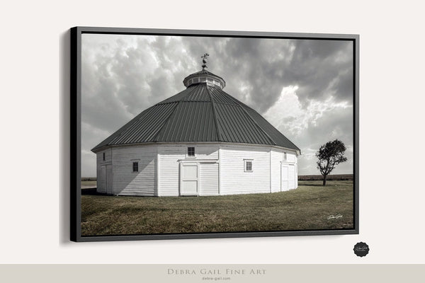 Debra Gail Fine Art Black Framed Canvas / 10x8 FROMME-BIRNEY ROUND BARN - FARMHOUSE DECOR