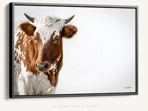 Longhorn cow calf wall decor – rustic Western fine art print by Debra Gail Fine Art