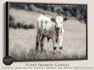 Debra Gail Fine Art Black Framed Canvas / 10x8 Longhorn Canvas Wall Art in Farmhouse Colors