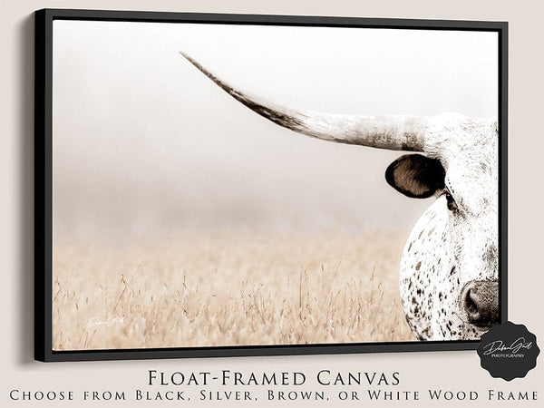 Debra Gail Fine Art Black Framed Canvas / 10x8 Modern Farmhouse Texas Longhorn Canvas