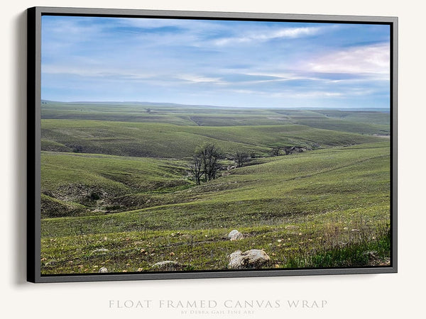 Debra Gail Fine Art Black Framed Canvas / 10x8 Serenity in the Flint Hills - Fine Art Photography Print or Canvas