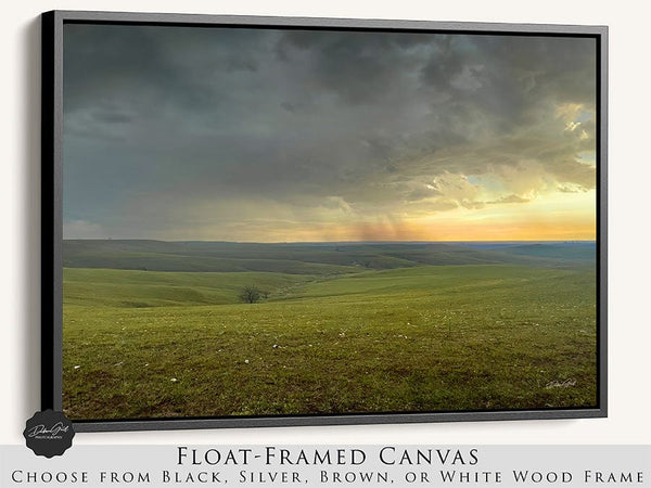 Debra Gail Fine Art Black Framed Canvas / 10x8 SPRING THUNDERSTORM IN THE FLINT HILLS