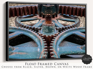 Vintage gears wall art – rustic industrial fine art photography by Debra Gail Fine Art