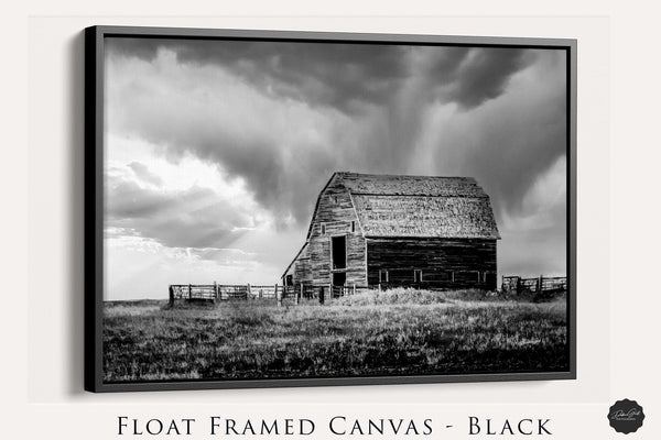 Debra Gail Fine Art Black Framed Canvas / 10x8 Weathered Old Barn Print | Farmhouse Art