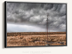 Windmill wall art – Great Plains landscape photography print by Debra Gail Fine Art