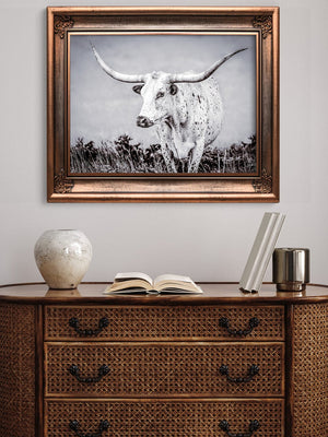 Longhorn wall decor – rustic Western fine art print by Debra Gail Fine Art