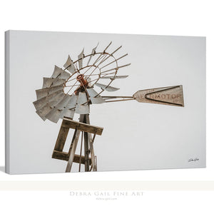 Windmill wall art – Great Plains landscape photography print by Debra Gail Fine Art