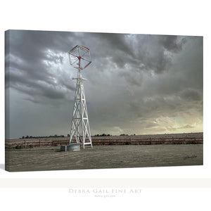 Windmill wall art – Great Plains landscape photography print by Debra Gail Fine Art