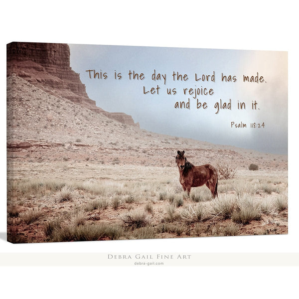 Debra Gail Fine Art Canvas Wrap / 10x8 BIBLE VERSE HORSE CANVAS ART - THIS IS THE DAY THE LORD