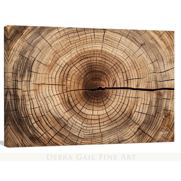 Debra Gail Fine Art Canvas Wrap / 10x8 Close Up of Tree Rings - Nature Inspired Decor No. 4496