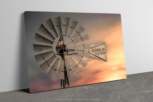 Debra Gail Fine Art Canvas Wrap / 10x8 FAMILY CANVAS - PERSONALIZED WINDMILL ART