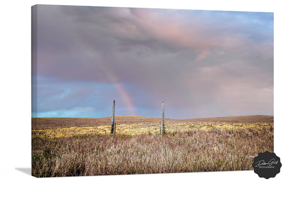 Debra Gail Fine Art Canvas Wrap / 10x8 FLINT HILLS RAINBOW - LANDSCAPE ART PRINT