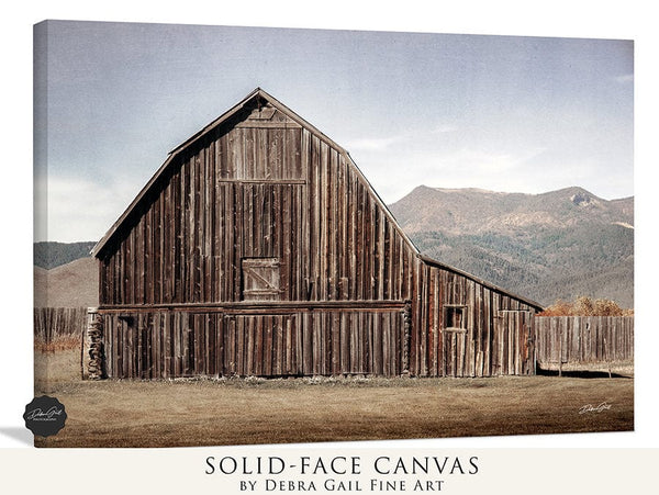 Debra Gail Fine Art Canvas Wrap / 10x8 IDAHO BROWN BARN LANDSCAPE PRINT - FARMHOUSE DECOR