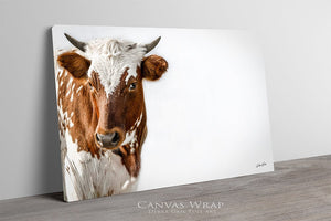 Longhorn cow calf wall decor – rustic Western fine art print by Debra Gail Fine Art