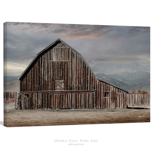 Debra Gail Fine Art Canvas Wrap / 10x8 Rustic Barn at Dusk - Fine Art Photography Print