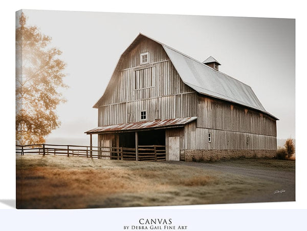 Debra Gail Fine Art Canvas Wrap / 10x8 RUSTIC BARN LANDSCAPE - FARMHOUSE DECOR