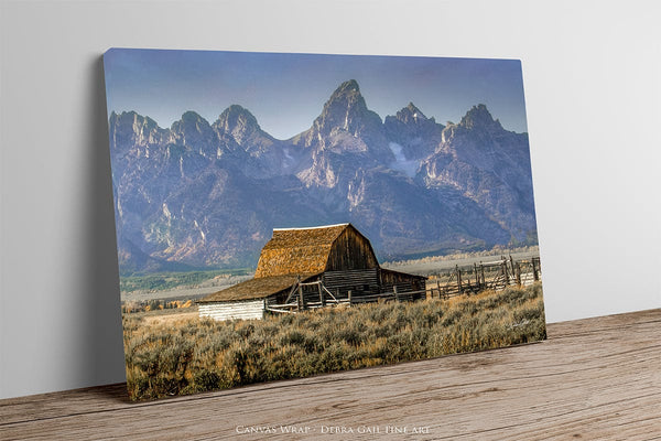 Debra Gail Fine Art Canvas Wrap / 10x8 RUSTIC OLD BARN - WYOMING PHOTOGRAPHY