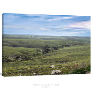 Kansas Flint Hills wall art canvas – sunrise prairie landscape photography by Debra Gail Fine Art