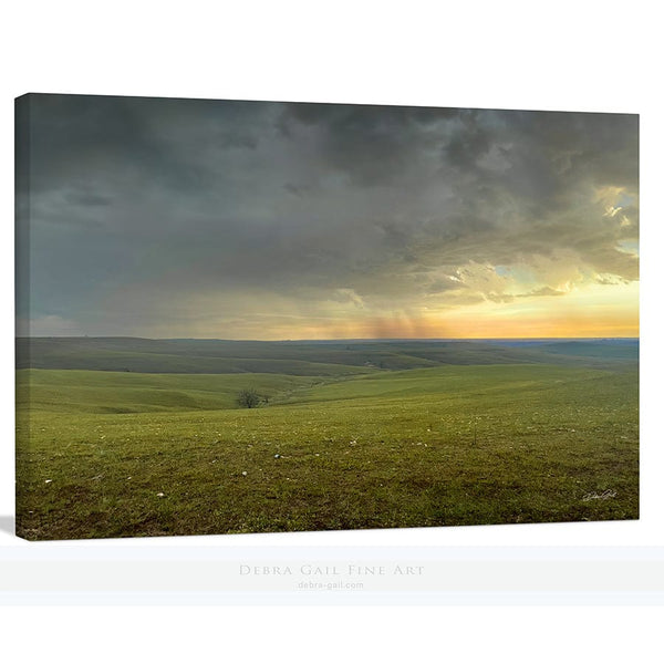 Debra Gail Fine Art Canvas Wrap / 10x8 SPRING THUNDERSTORM IN THE FLINT HILLS