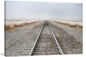 Railroad wall art – train track landscape photography by Debra Gail Fine Art