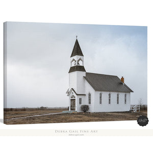 Old country church wall art – Kansas prairie fine art photography by Debra Gail Fine Art