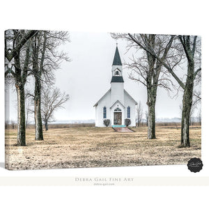 Old country church wall art – Kansas prairie fine art photography by Debra Gail Fine Art