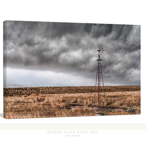 Windmill wall art – Great Plains landscape photography print by Debra Gail Fine Art