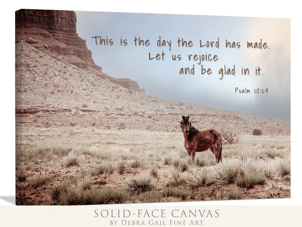 Debra Gail Fine Art Canvas Wrap / 18x12 BIBLE VERSE HORSE CANVAS ART - THIS IS THE DAY THE LORD