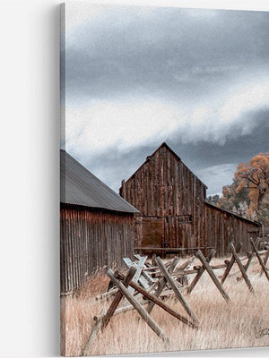 Old barn wall art canvas print – western rustic farmhouse decor
