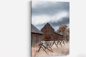 Old barn wall art canvas print – western rustic farmhouse decor