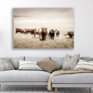 Cattle cow wall decor canvas – farmhouse fine art print by Debra Gail Fine Art