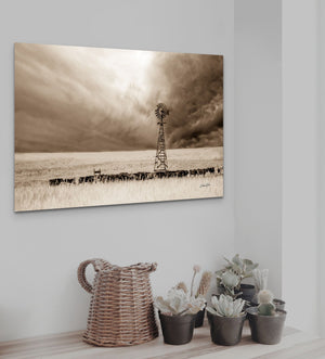 Windmill wall art – Great Plains landscape photography print by Debra Gail Fine Art