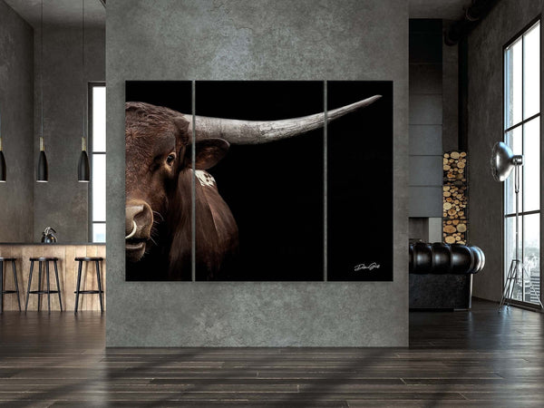 Debra Gail Fine Art EXTRA LARGE TEXAS LONGHORN BULL CLOSE-UP