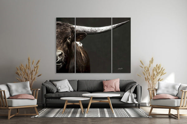 Debra Gail Fine Art EXTRA LARGE TEXAS LONGHORN BULL CLOSE-UP