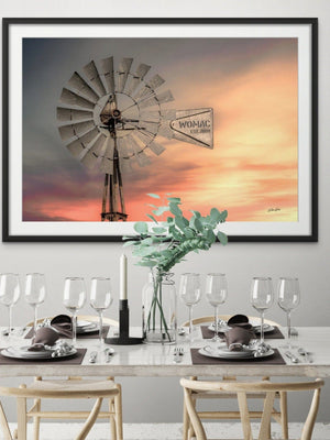 Windmill wall art – Great Plains landscape photography print by Debra Gail Fine Art