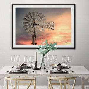Windmill wall art – Great Plains landscape photography print by Debra Gail Fine Art