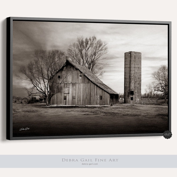 Debra Gail Fine Art FARMHOUSE BARN WITH SILO LANDSCAPE PHOTO PRINT