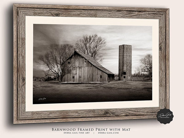 Debra Gail Fine Art FARMHOUSE BARN WITH SILO LANDSCAPE PHOTO PRINT