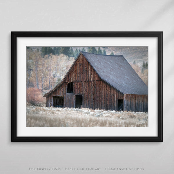 Debra Gail Fine Art FARMHOUSE LANDSCAPE - RUSTIC BARN IN FIELD