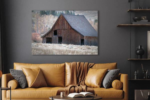 Debra Gail Fine Art FARMHOUSE LANDSCAPE - RUSTIC BARN IN FIELD