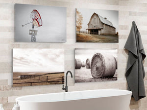 Neutral farmhouse wall art – rustic set of 4 canvas prints Debra Gail Fine Art