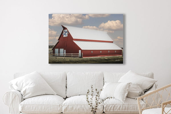 Debra Gail Fine Art FARMHOUSE WALL ART - RUSTIC RED BARN LANDSCAPE PRINT