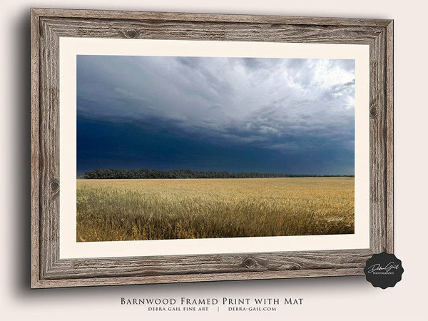 Debra Gail Fine Art GOLDEN WHEAT FIELD IN STORMY SKIES - FARMHOUSE DECOR