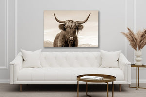 Highland cow wall art – rustic farmhouse fine art print by Debra Gail Fine Art