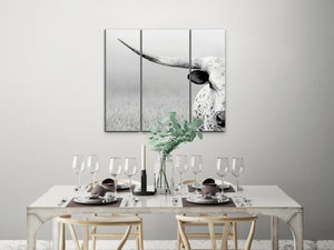 Cow triptych wall art – rustic Western split canvas photography by Debra Gail Fine Art