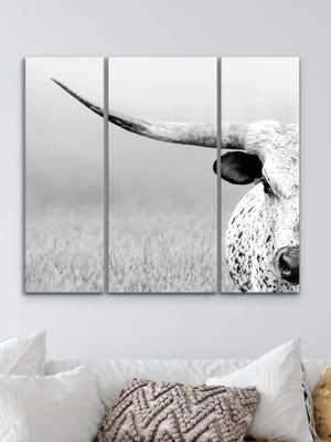 Cow triptych wall art – rustic Western split canvas photography by Debra Gail Fine Art